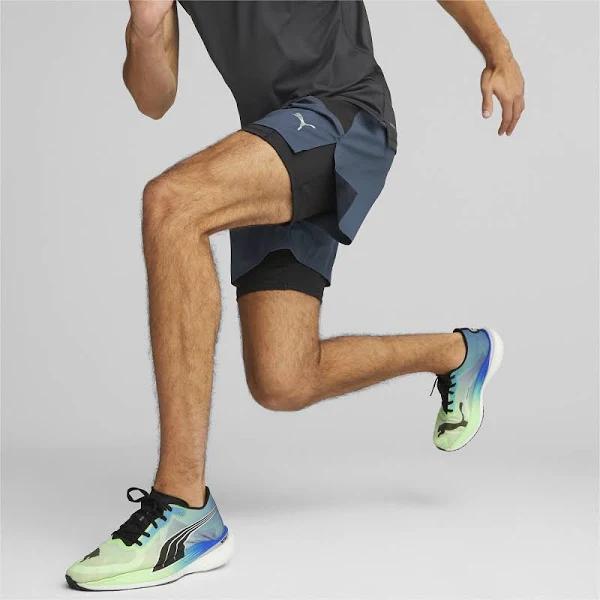 Run 2-in-1 Men's 5" Running Shorts in Dark Night/Black, Size 2XL, Polyester by Puma