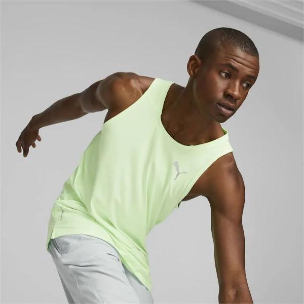 Run Men's Cloudspun Singlet in Fizzy Lime, Size XS, Polyester/Elastane by Puma