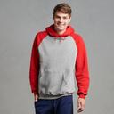 Russell Athletic 693HBM Dri-Power Fleece Colorblock Hoodie - Oxford/True Red - XL