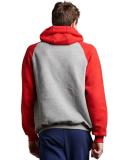 Russell Athletic 693HBM Dri-Power Fleece Colorblock Hoodie - Oxford/True Red - XL