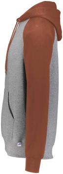 Russell Athletic 693HBM Dri-Power Fleece Colorblock Hoodie - Oxford/True Red - XL