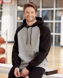 Russell Athletic 693HBM Dri-Power Fleece Colorblock Hoodie - Oxford/True Red - XL