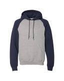 Russell Athletic 693HBM Dri-Power Fleece Colorblock Hoodie - Oxford/True Red - XL