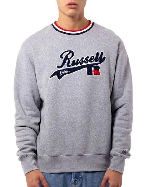 Russell Athletic Ebbets Sweat in Grey Grey Marle M
