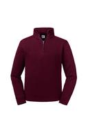 Russell Mens Authentic Zip Neck Sweatshirt Burgundy XS
