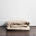 Rust Stripe 100% French Flax Linen Bedding Set - Single - Bed Threads