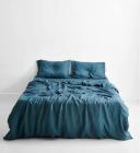 Rust Stripe 100% French Flax Linen Bedding Set - Single - Bed Threads