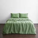 Rust Stripe 100% French Flax Linen Bedding Set - Single - Bed Threads