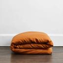 Rust Stripe 100% French Flax Linen Bedding Set - Single - Bed Threads