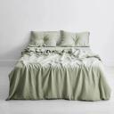 Rust Stripe 100% French Flax Linen Bedding Set - Single - Bed Threads