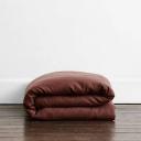 Rust Stripe 100% French Flax Linen Bedding Set - Single - Bed Threads