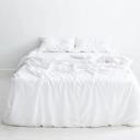 Rust Stripe 100% French Flax Linen Bedding Set - Single - Bed Threads