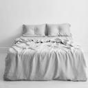 Rust Stripe 100% French Flax Linen Bedding Set - Single - Bed Threads