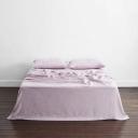 Rust Stripe 100% French Flax Linen Bedding Set - Super King - Bed Threads
