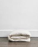 Rust Stripe 100% French Flax Linen Duvet Cover - Queen - Bed Threads