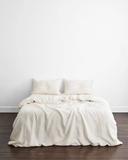 Rust Stripe 100% French Flax Linen Duvet Cover - Queen - Bed Threads