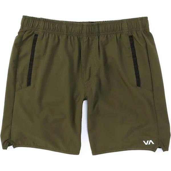 RVCA Men's Active Performance Yogger IV 17" Shorts With An Elastic Waistband Olive