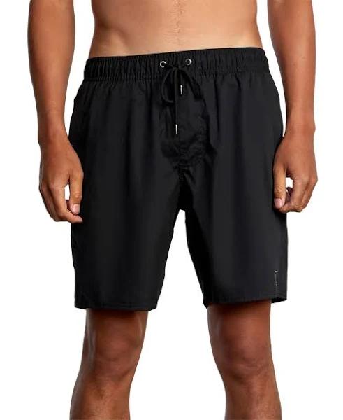 RVCA Men's Opposite Elastic Boardshorts - Black XXL | Cotton - Swimoutlet.com