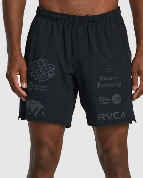 RVCA - Men's Shorts - Yogger Stretch Elastic Shorts 17" - Black - Size S