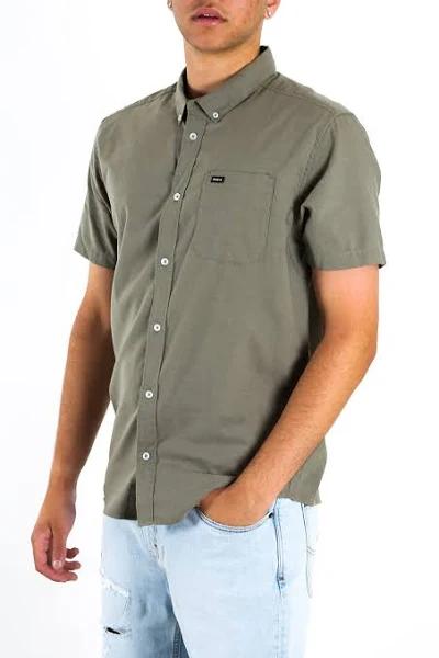 RVCA That'll Do Stretch Short Sleeve Shirt Cactus, S / Khaki