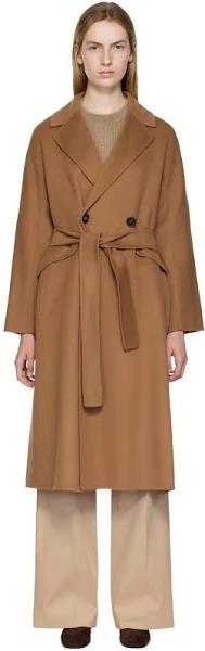 S Max Mara Brown Tea Wrap Style Coat