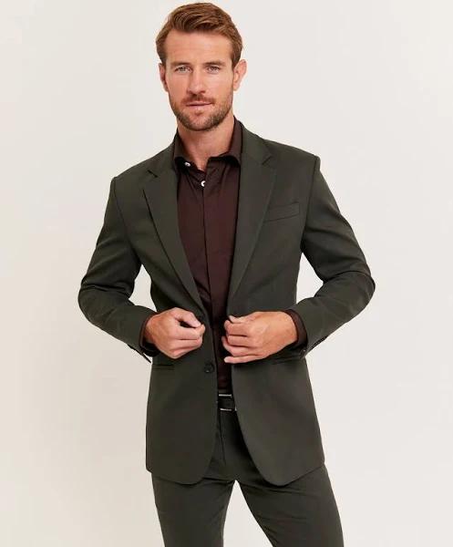 Saba Men's Judd Blazer in Forest Green Size 36
