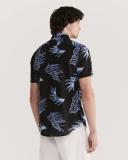 Saba Men's Lowry Short Sleeve Classic Print Shirt in Black Size Medium