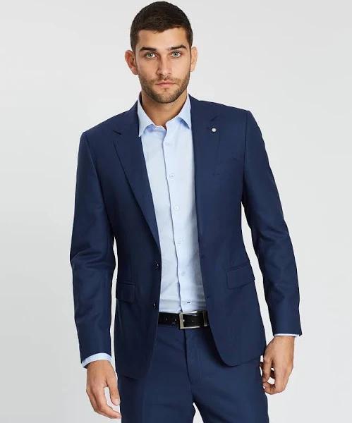 Saba Men's Owen Wool Blazer in Blue Size 44