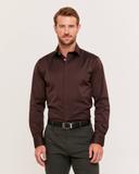 Saba Men's Stretch Poplin Shirt in Maroon Red Size 2XL