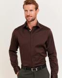 Saba Men's Stretch Poplin Shirt in Maroon Red Size Small