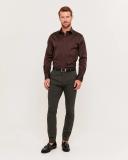 Saba Men's Stretch Poplin Shirt in Maroon Red Size Small