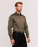 Saba Men's Stretch Poplin Shirt in Military Green Size Small