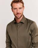 Saba Men's Stretch Poplin Shirt in Military Green Size Small