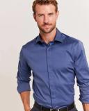 Saba Men's Stretch Poplin Shirt in St-Shirtl Blue Size Large