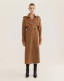 Saba Women's Karla Wool Longline Trench Coat in Caramel Brown Size 4