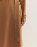 Saba Women's Karla Wool Longline Trench Coat in Caramel Brown Size 4