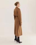 Saba Women's Karla Wool Longline Trench Coat in Caramel Brown Size 4