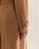 Saba Women's Karla Wool Longline Trench Coat in Caramel Brown Size 4