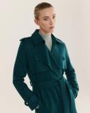 Saba Women's Karla Wool Longline Trench Coat in Evergreen Size 12