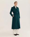 Saba Women's Karla Wool Longline Trench Coat in Evergreen Size 12