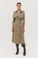 Saba Women's Karla Wool Longline Trench Coat in Evergreen Size 4