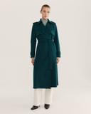 Saba Women's Karla Wool Longline Trench Coat in Evergreen Size 4