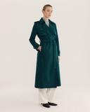 Saba Women's Karla Wool Longline Trench Coat in Evergreen Size 4
