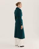 Saba Women's Karla Wool Longline Trench Coat in Evergreen Size 4