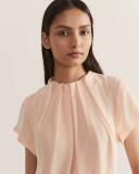 Saba Women's Willa High Neck Short Sleeve Top in Blush Pink Size 10
