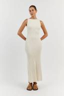 Sadie Sleeveless Midi Dress in Ivory Size Large by DISSH