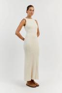 Sadie Sleeveless Midi Dress in Ivory Size Large by DISSH