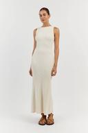 Sadie Sleeveless Midi Dress in Ivory Size XXL by DISSH