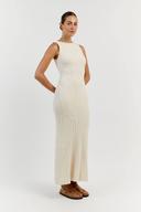 Sadie Sleeveless Midi Dress in Ivory Size XXL by DISSH
