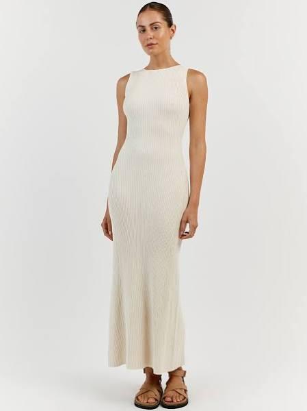 Sadie Sleeveless Midi Dress in Ivory Size XXL by DISSH